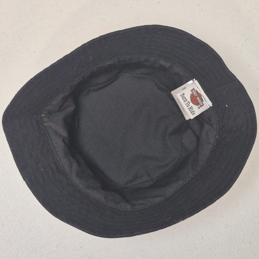 Harley-Davidson Bucket Hat Infant Baby Black Orange Embroidered Logo
